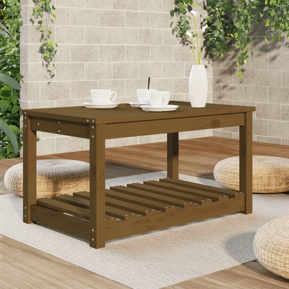 VIDAXL Table De Jardin Marron Miel 82,5x50,5x45 Cm Bois Massif De Pin 3 VIDAXL Table De Jardin Marron Miel 82,5x50,5x45 Cm Bois Massif De Pin – Image 3
