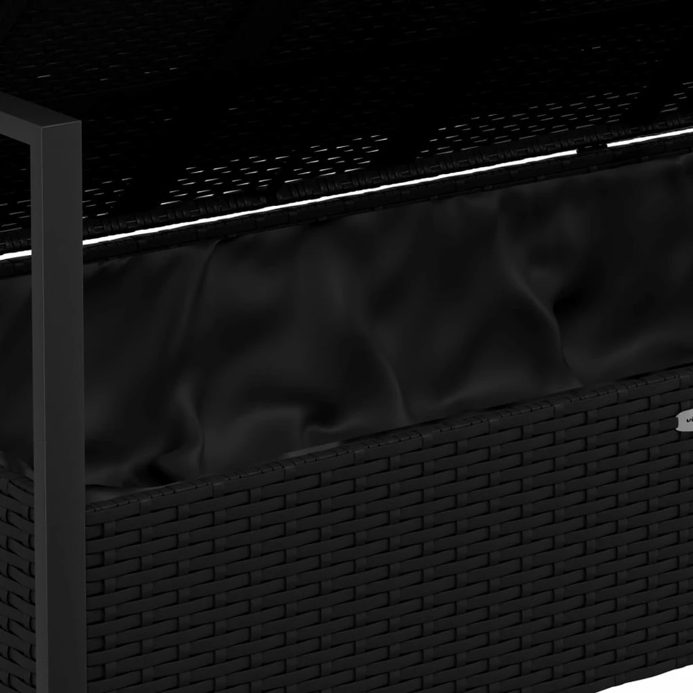 VIDAXL Banc De Jardin à 2 Places Avec Coussins Noir Résine Tressée 7 VIDAXL Banc De Jardin à 2 Places Avec Coussins Noir Résine Tressée – Image 7