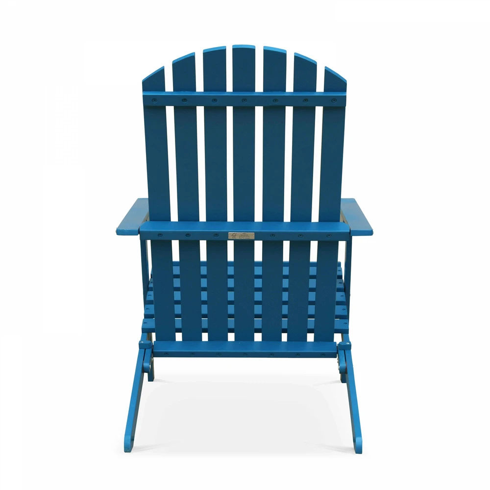 Lot De 2 Fauteuils Pliant En Bois D'eucalyptus Bleu Pacific 3 Lot De 2 Fauteuils Pliant En Bois D'eucalyptus Bleu Pacific – Image 3