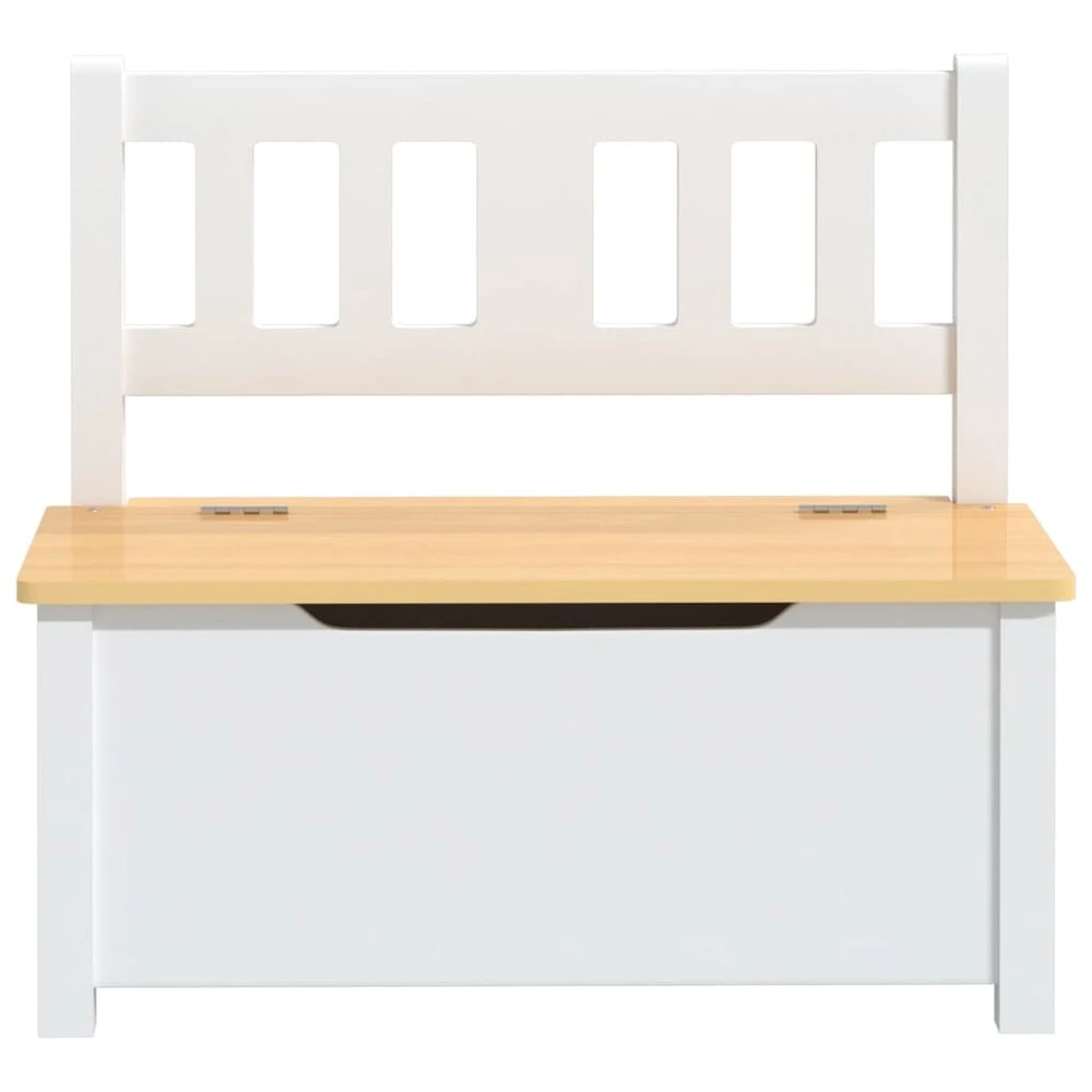 VIDAXL Banc De Rangement Pour Enfants Blanc Et Beige 60x30x55 Cm Mdf 3 VIDAXL Banc De Rangement Pour Enfants Blanc Et Beige 60x30x55 Cm Mdf – Image 3