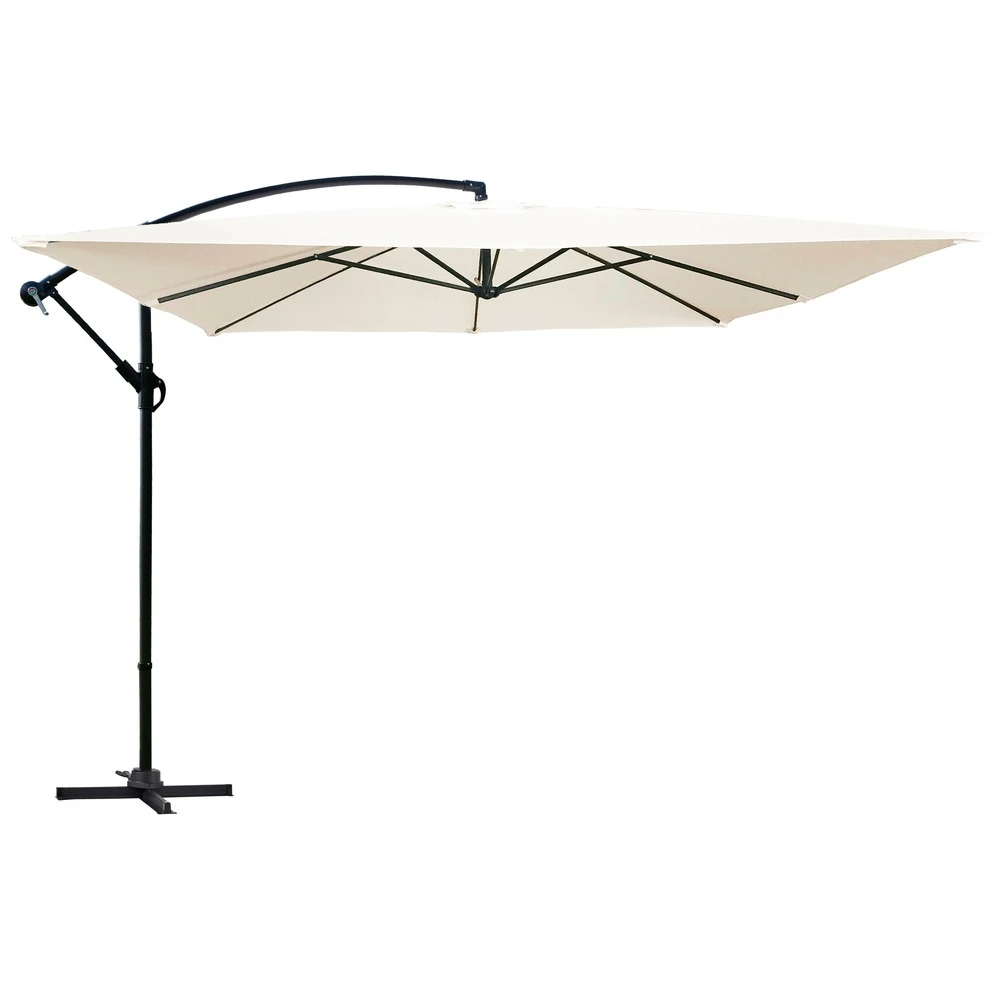 Parasol Déporté Carré 3x3m Aluminium écru 1 Parasol Déporté Carré 3x3m Aluminium écru