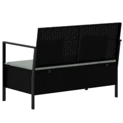 VIDAXL Banc De Jardin à 2 Places Avec Coussins Noir Résine Tressée 11 VIDAXL Banc De Jardin à 2 Places Avec Coussins Noir Résine Tressée -Konst Decor Magasin 08e07ecc01825d3f