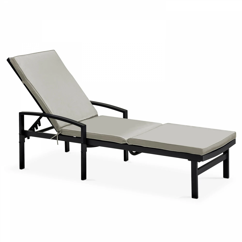 Lot De 2 Coussins Bain De Soleil Polyester écru 186x53x5 Cm 2 Lot De 2 Coussins Bain De Soleil Polyester écru 186x53x5 Cm – Image 2