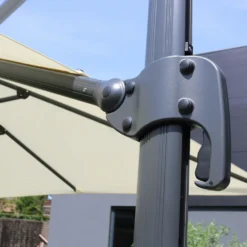 Parasol Déporté 3x3m Et 4 Dalles à Remplir Aluminium Blanc -Konst Decor Magasin 0db91ffc7a23353a