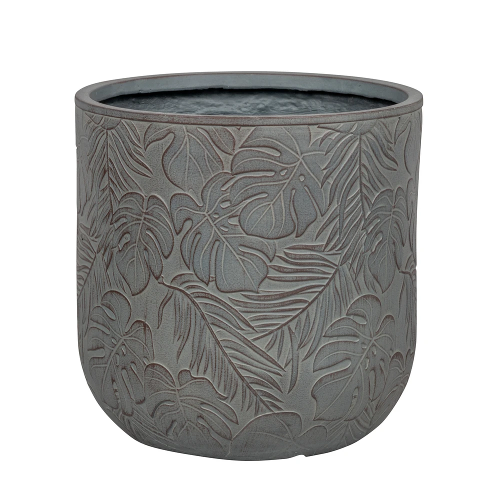 Pot Printemps D30xH30cm, Gris, En Fibre 1 Pot Printemps D30xH30cm, Gris, En Fibre