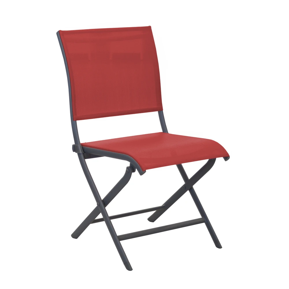 Chaise élégance Pliante Graphite Rouge 1 Chaise élégance Pliante Graphite Rouge