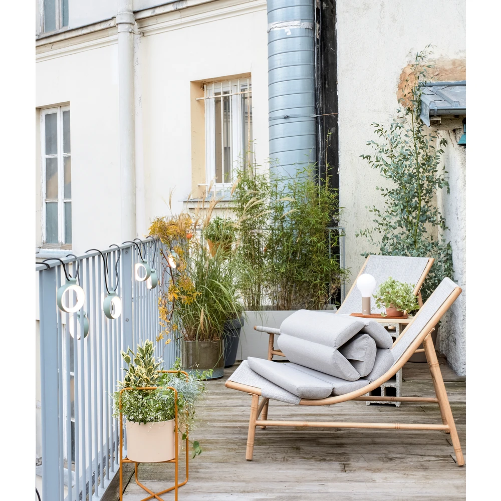 Chaise Lounge AGAPE En Aluminium Et Tissu Beige - 108,5x66,5x81,5 Cm 2 Chaise Lounge AGAPE En Aluminium Et Tissu Beige - 108,5x66,5x81,5 Cm – Image 2