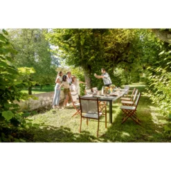 Fauteuil Empilable Ligne ARIES En Aluminium & Toile Coloris Terracotta -Konst Decor Magasin 1044363 2072053