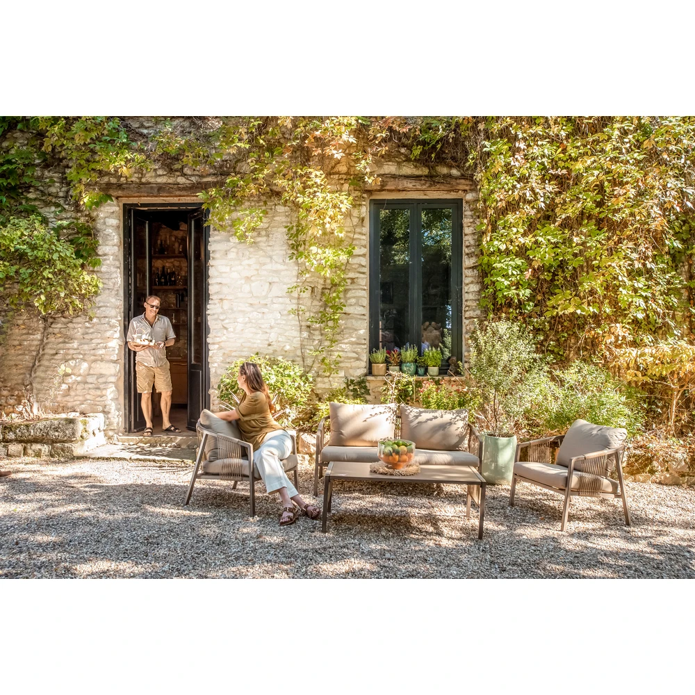 Salon De Jardin HÉLIOS - 1 Canapé, 1 Table Et 2 Fauteuils 2 Salon De Jardin HÉLIOS - 1 Canapé, 1 Table Et 2 Fauteuils – Image 2