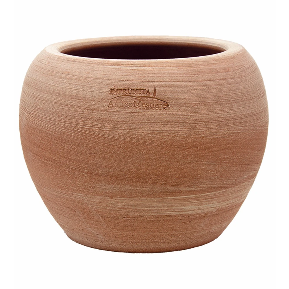 Pot Rond Sfera Lisse En Terre Cuite - D.21xH.25cm 1 Pot Rond Sfera Lisse En Terre Cuite - D.21xH.25cm