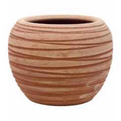 Pot Sfera Rigata En Terre Cuite - D.24xH.30cm