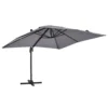 Parasol Déporté Carré 3 X 3m En Aluminium Gris