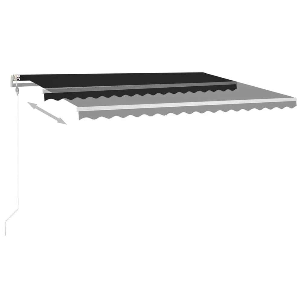 VIDAXL Auvent Manuel Rétractable Avec Led 4x3 M Anthracite 5 VIDAXL Auvent Manuel Rétractable Avec Led 4x3 M Anthracite – Image 5