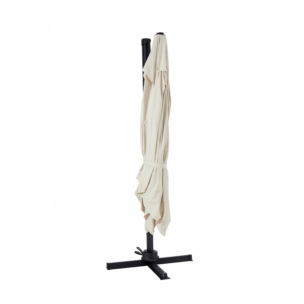 Parasol Déporté Carré 3 X 3m En Aluminium écru 4 Parasol Déporté Carré 3 X 3m En Aluminium écru – Image 4