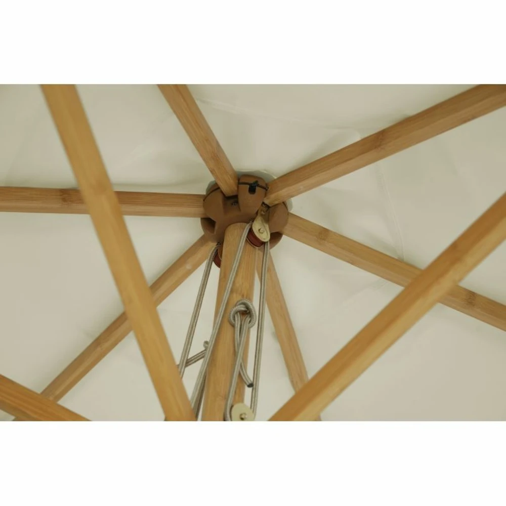 Parasol Droit Poema En Bambou Contreplaqué Et Tissu Beige Clair 5 Parasol Droit Poema En Bambou Contreplaqué Et Tissu Beige Clair – Image 5