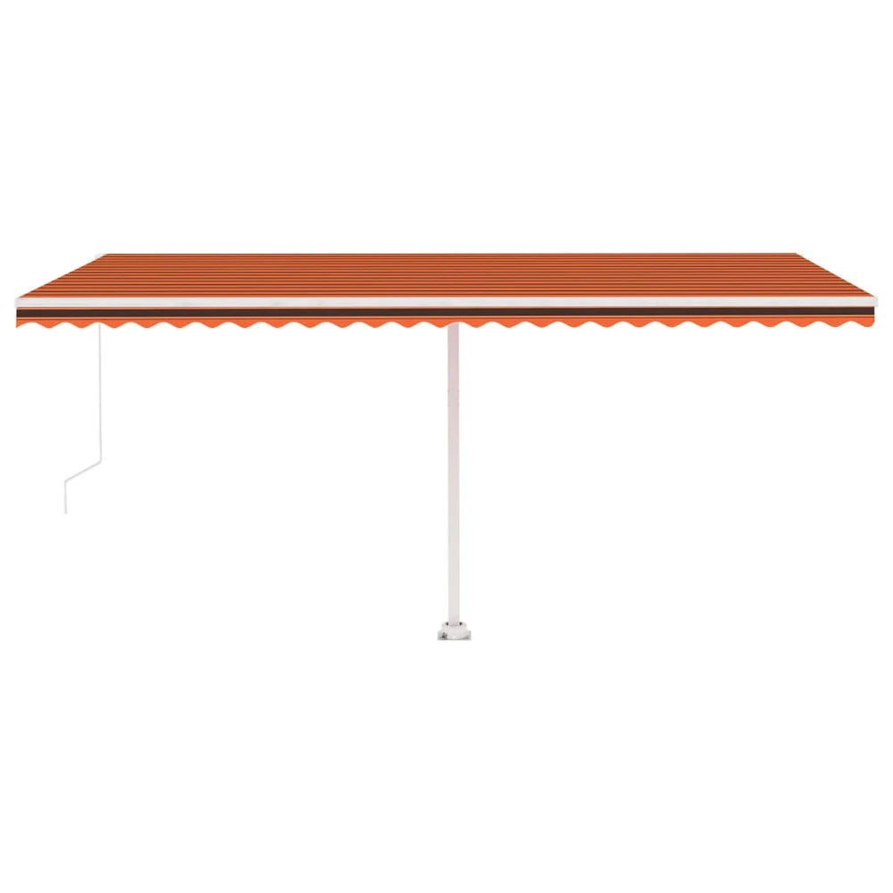 VIDAXL Auvent Manuel Rétractable Sur Pied 500x300 Cm Orange Et Marron 5 VIDAXL Auvent Manuel Rétractable Sur Pied 500x300 Cm Orange Et Marron – Image 5
