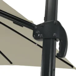 Parasol Déporté Led 3x4m Rectangle En Aluminium - Rotatif 360° - Taupe- Rome -Konst Decor Magasin 377b2fb2047ea23d