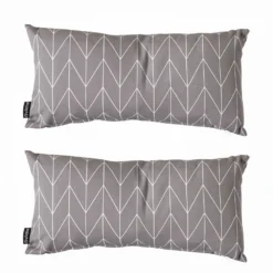 Lot De 2 Petits Coussins Polyester Gris 40 X 20 X 8 Cm