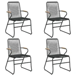 VIDAXL Mobilier à Dîner De Jardin 5 Pcs Noir Rotin Pvc -Konst Decor Magasin 39c476dd7ed56688