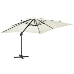 Parasol Déporté Carré 3 X 3m En Aluminium écru