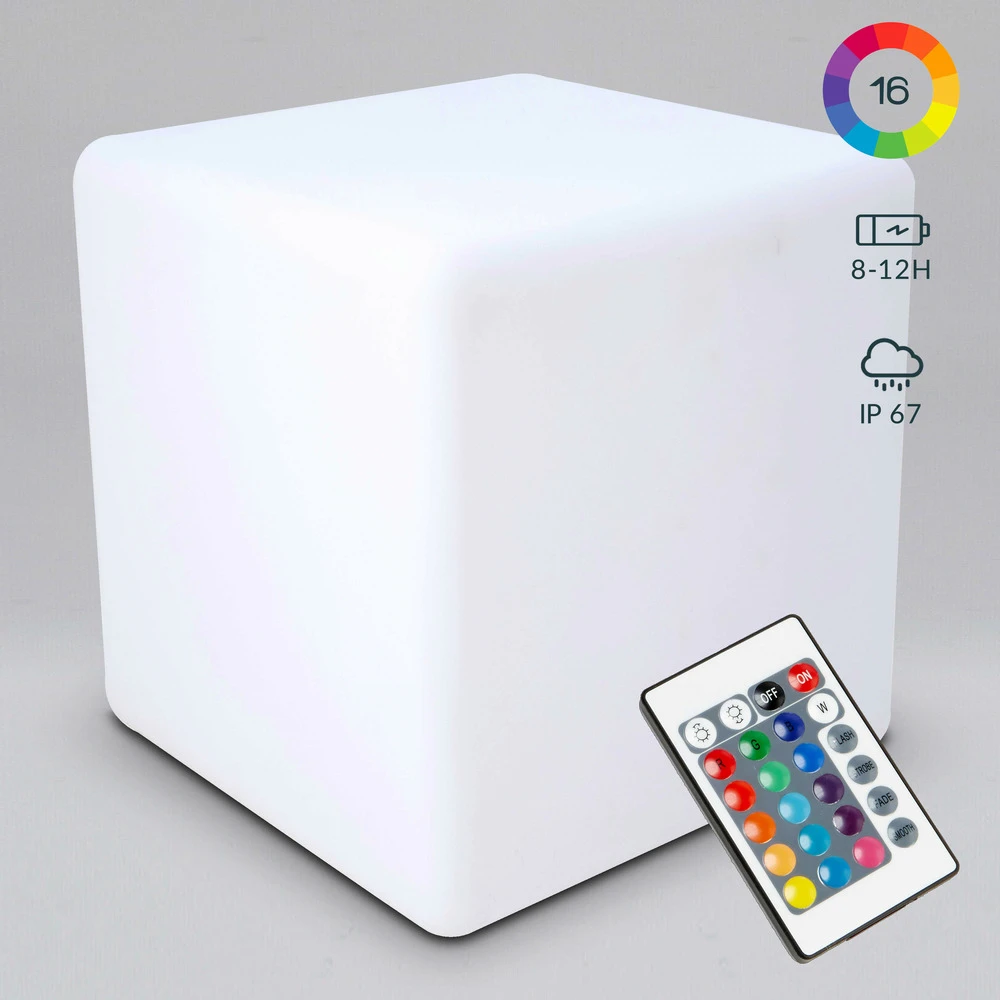 Cube Led Multicolore Avec Télécommande 43cm 2 Cube Led Multicolore Avec Télécommande 43cm – Image 2