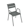 Fauteuil De Jardin Bridge MONCEAU Gris Orage En Acier - 64,5x52x85 Cm