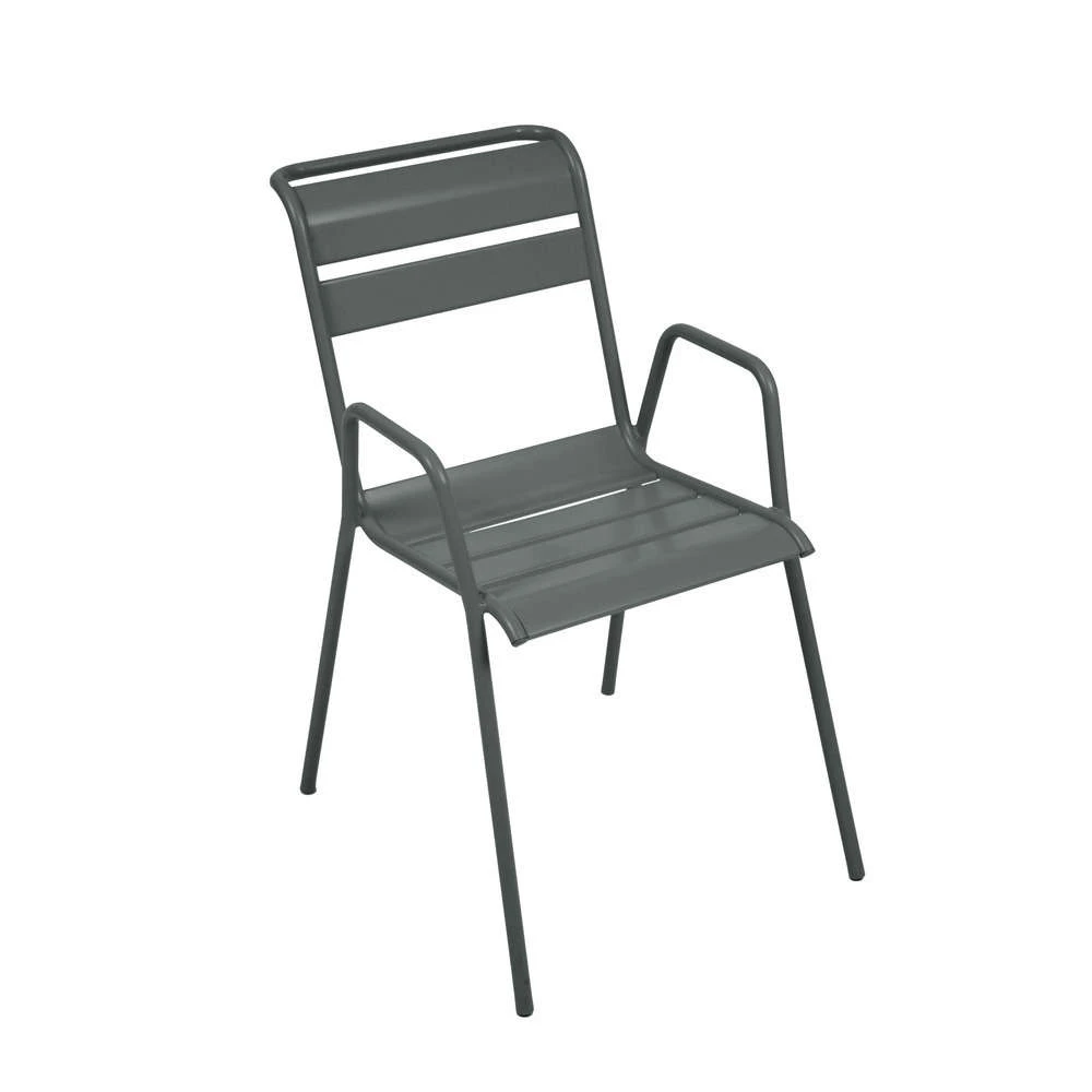 Fauteuil De Jardin Bridge MONCEAU Gris Orage En Acier - 64,5x52x85 Cm 1 Fauteuil De Jardin Bridge MONCEAU Gris Orage En Acier - 64,5x52x85 Cm