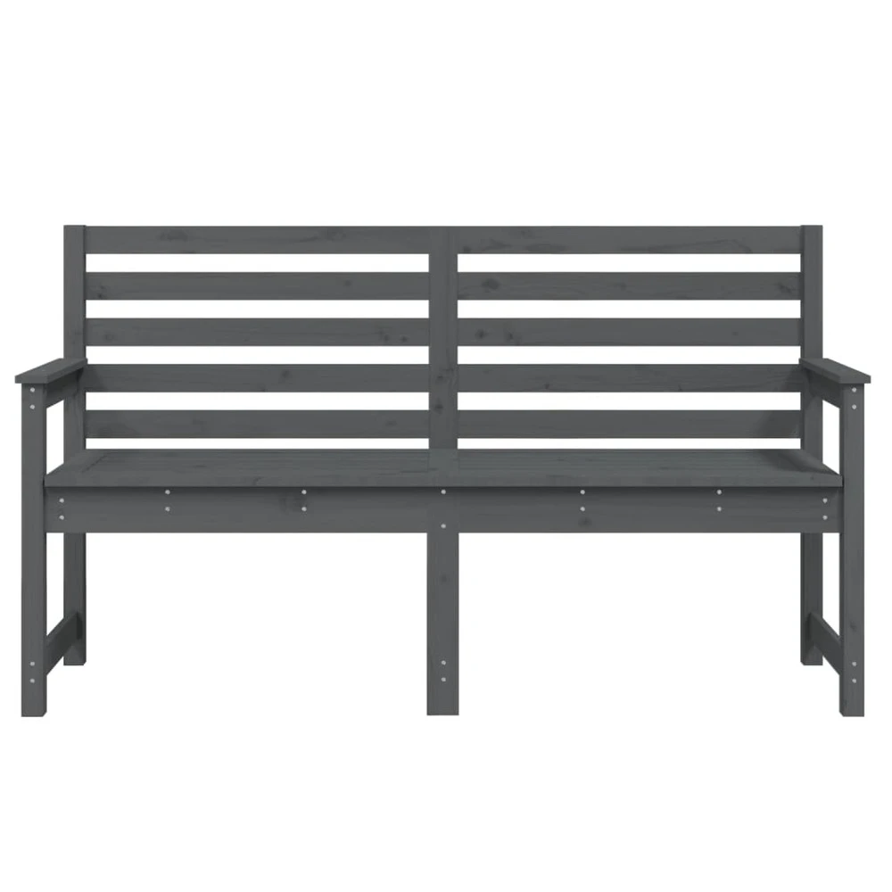 VIDAXL Banc De Jardin Gris 159,5x48x91,5 Cm Bois Massif De Pin 4 VIDAXL Banc De Jardin Gris 159,5x48x91,5 Cm Bois Massif De Pin – Image 4