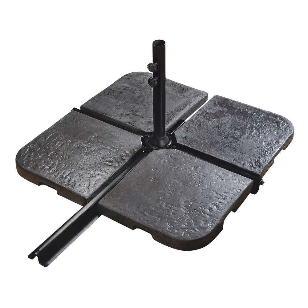 Dalle Piètement Parasol En Pierre, Anthracite L. 46x46 Cm (21.5 Kg) 2 Dalle Piètement Parasol En Pierre, Anthracite L. 46x46 Cm (21.5 Kg) – Image 2