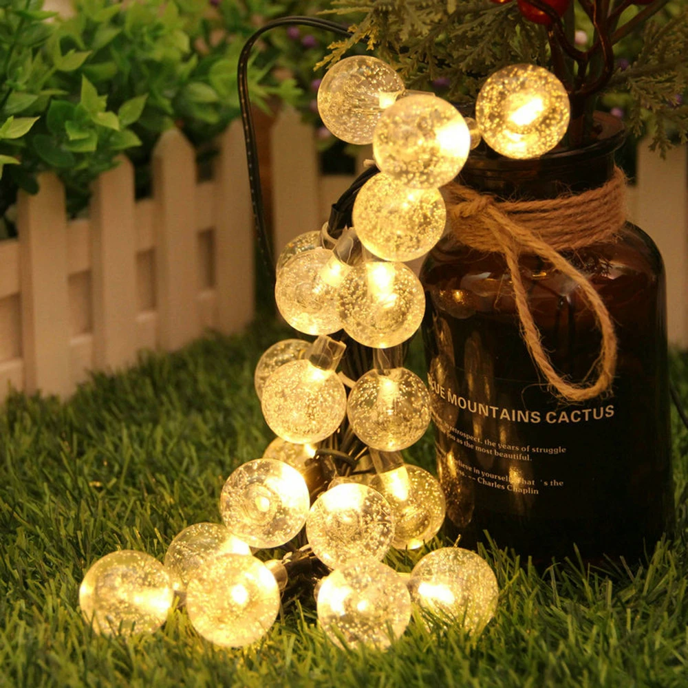 Guirlande 30 Boules Transparentes Led Jaunes 6.5m 6 Guirlande 30 Boules Transparentes Led Jaunes 6.5m – Image 6