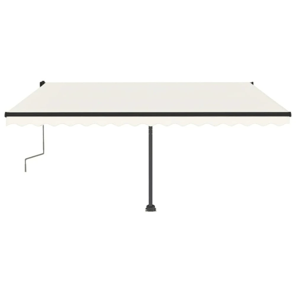 VIDAXL Auvent Manuel Rétractable Avec Led 400x350 Cm Crème 3 VIDAXL Auvent Manuel Rétractable Avec Led 400x350 Cm Crème – Image 3