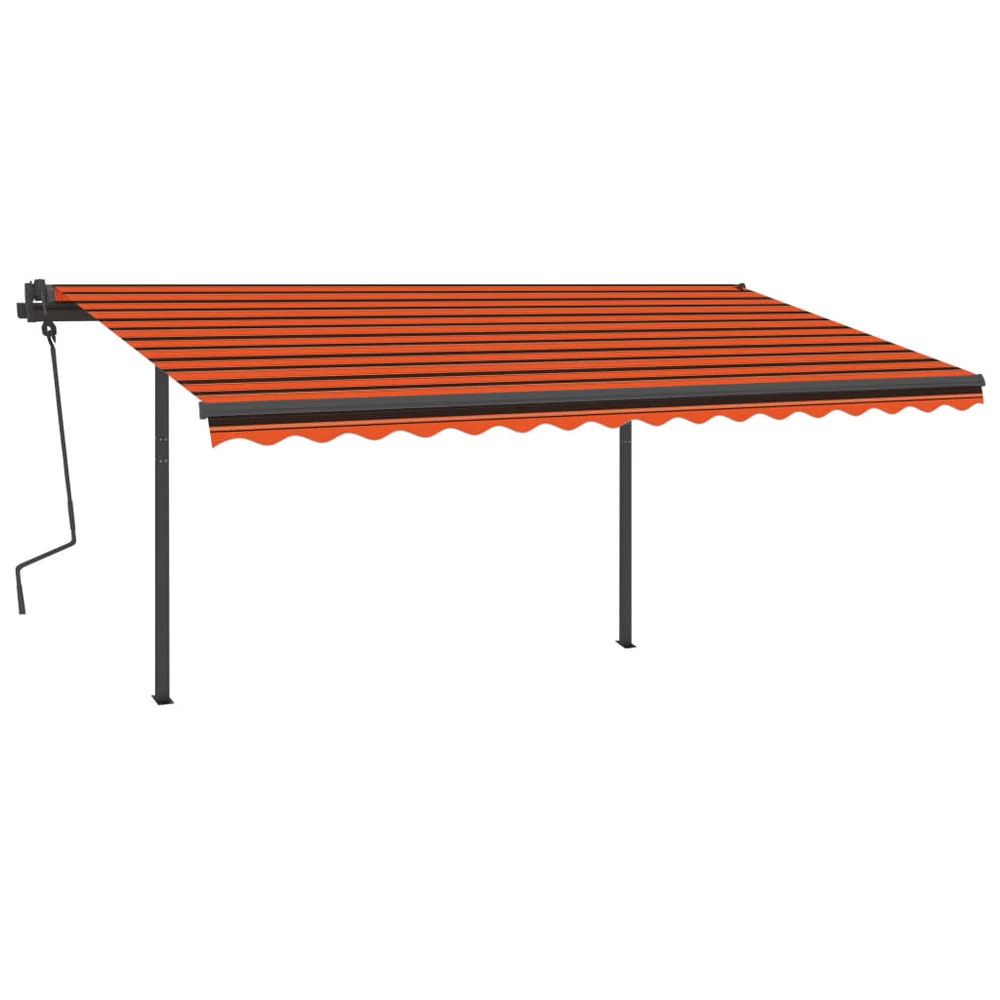 VIDAXL Auvent Manuel Rétractable Avec Led 5x3,5 M Orange Et Marron 2 VIDAXL Auvent Manuel Rétractable Avec Led 5x3,5 M Orange Et Marron – Image 2