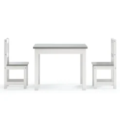VIDAXL Ensemble De Table Et Chaises Enfants 3 Pcs Blanc Et Gris Mdf 9 VIDAXL Ensemble De Table Et Chaises Enfants 3 Pcs Blanc Et Gris Mdf -Konst Decor Magasin 4c80823e7a2b018a