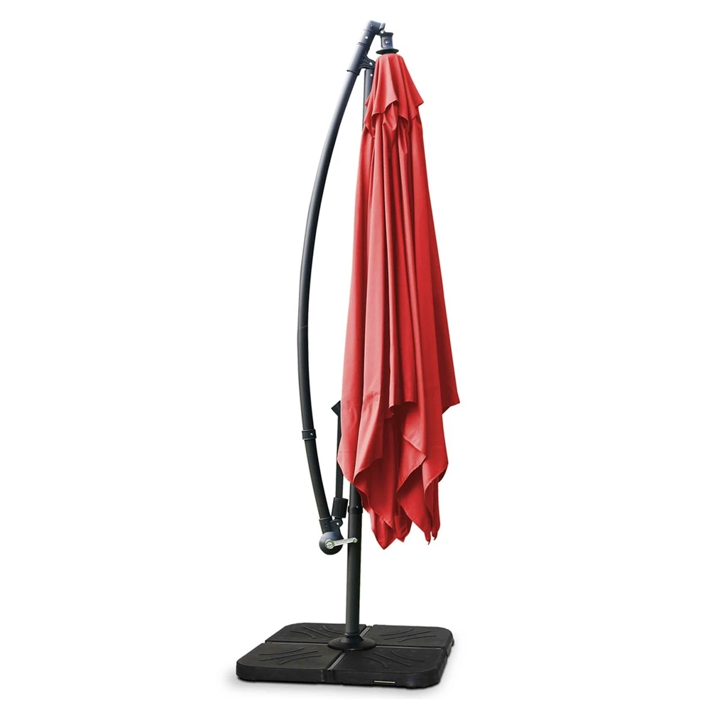 Parasol Déporté Carré 3x3m Aluminium Rouge 4 Parasol Déporté Carré 3x3m Aluminium Rouge – Image 4