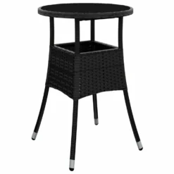 VIDAXL Ensemble De Bistro De Jardin 5 Pcs Coussins Noir Poly Rotin -Konst Decor Magasin 50afd54001dfba53