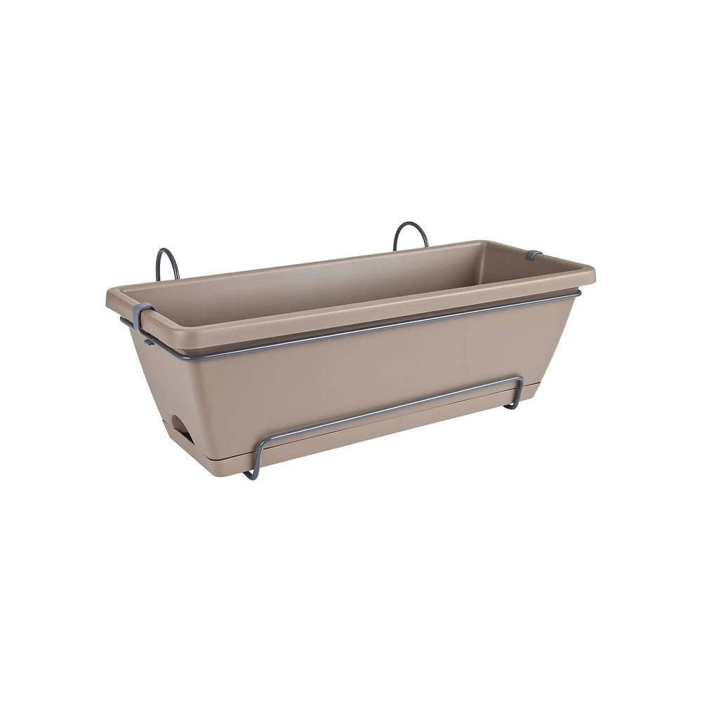 Elho Jardinière Barcelona En Plastique Taupe - L50cm 1 Elho Jardinière Barcelona En Plastique Taupe - L50cm