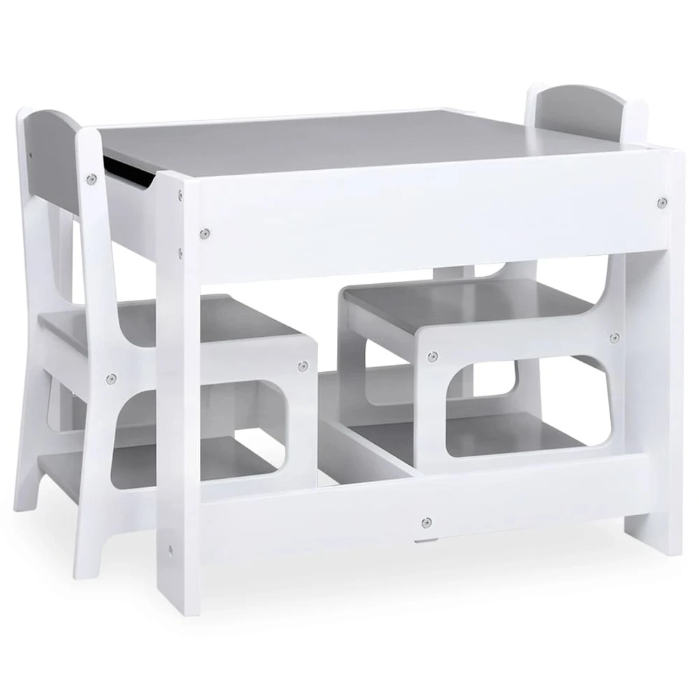 VIDAXL Table Pour Enfants Avec 2 Chaises Blanc Mdf 4 VIDAXL Table Pour Enfants Avec 2 Chaises Blanc Mdf – Image 4