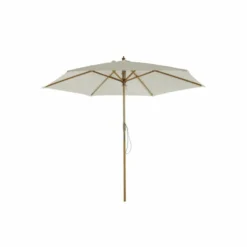 Parasol Droit Poema En Bambou Contreplaqué Et Tissu Beige Clair