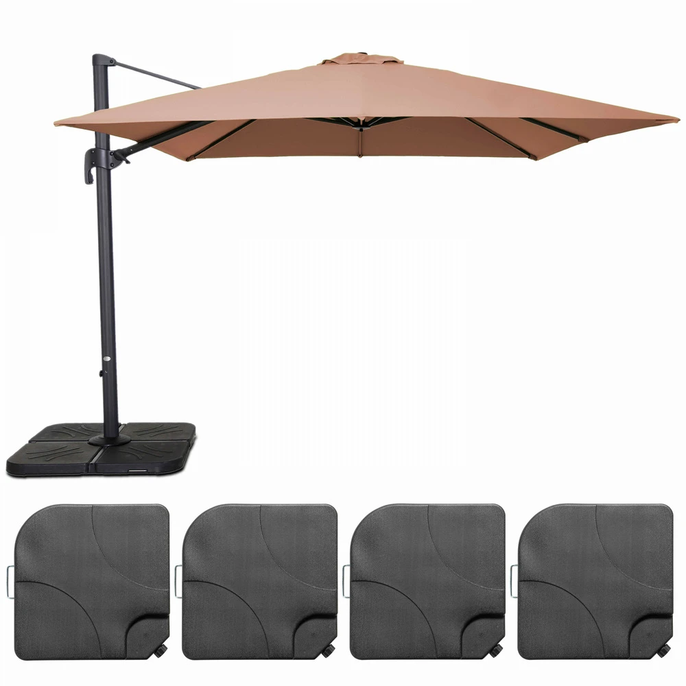 Parasol Déporté 3x3m Et 4 Dalles à Remplir Aluminium Taupe 1 Parasol Déporté 3x3m Et 4 Dalles à Remplir Aluminium Taupe