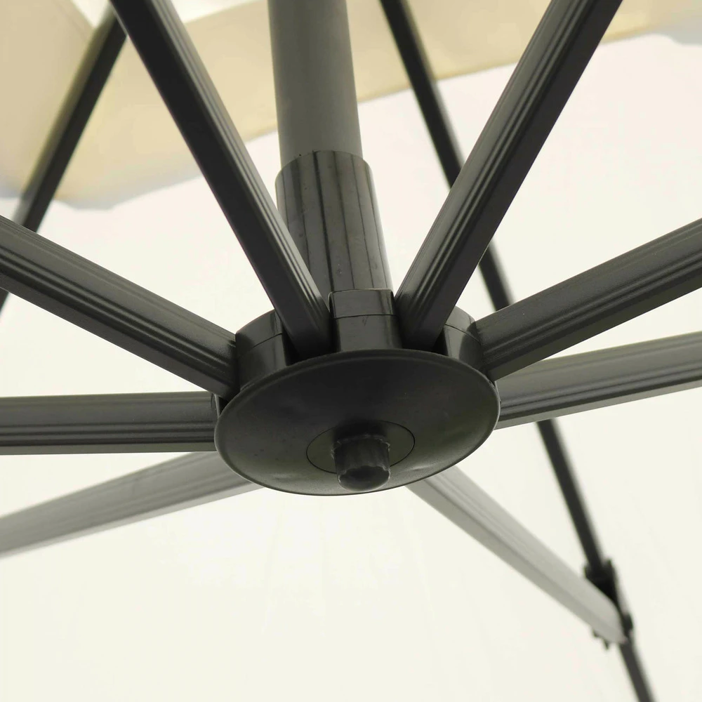 Parasol Déporté Carré 3 X 3m En Aluminium écru 6 Parasol Déporté Carré 3 X 3m En Aluminium écru – Image 6