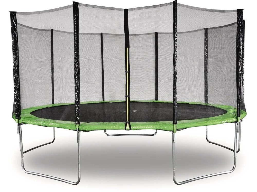 Trampoline " Yoopi " - ø 4.60 M - Vert - Avec Filet + échelle + Couverture + Kit D'ancrage 1 Trampoline " Yoopi " - ø 4.60 M - Vert - Avec Filet + échelle + Couverture + Kit D'ancrage