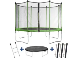 Trampoline "yoopi" 2 - ø 4.25 M - Avec Filet + Echelle + Couverture + Kit D'ancrage