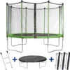 Trampoline " Yoopi " - ø 4.25 M - Avec Filet + Echelle + Couverture + Kit D'ancrage