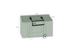 Housse De Protection Pour Barbecue Rectangulaire 170 X 50 X 85 Cm - Noir