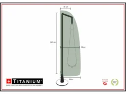 Housse De Protection Pour Parasol Déporté 46 X 50 X 60 X 265 Cm - Noir