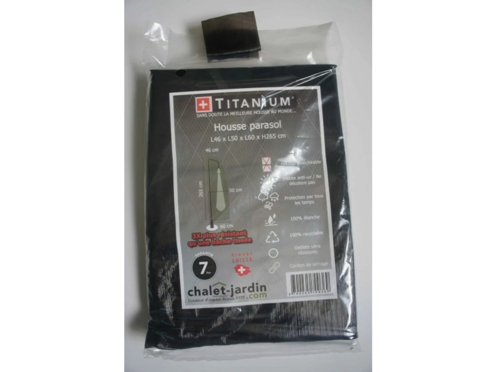 Housse De Protection Pour Parasol Déporté 46 X 50 X 60 X 265 Cm - Noir 4 Housse De Protection Pour Parasol Déporté 46 X 50 X 60 X 265 Cm - Noir – Image 4