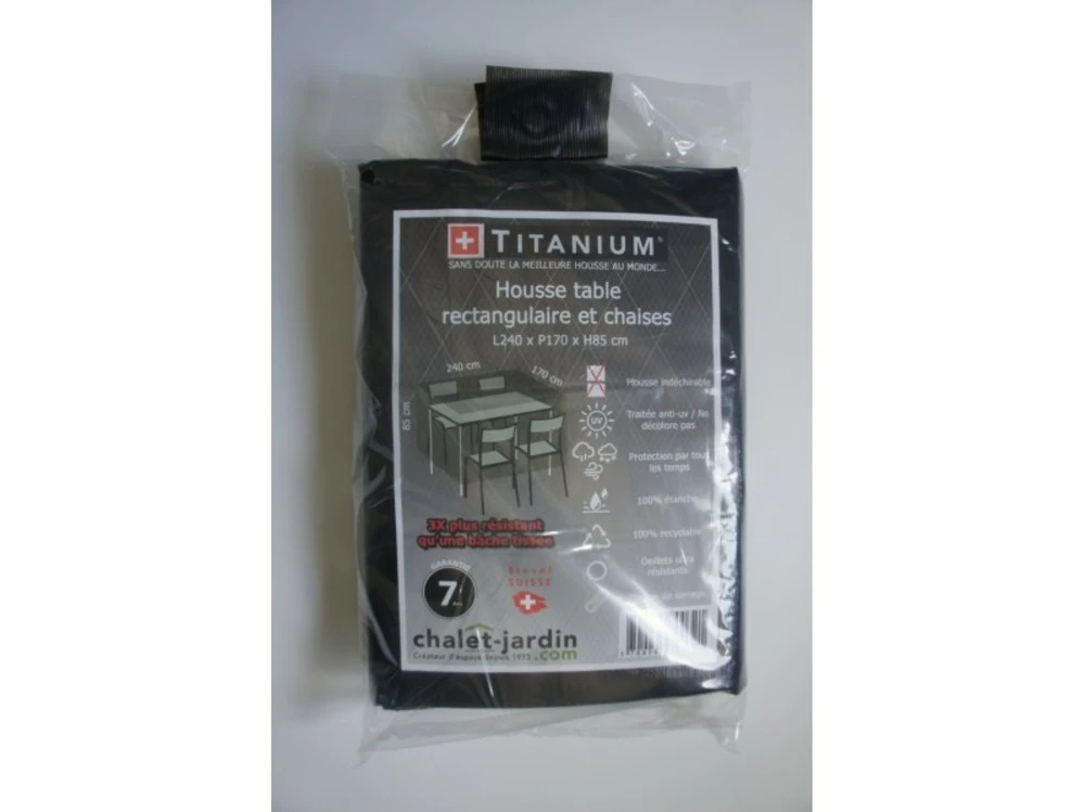 Housse De Protection Pour Table Rectangulaire + Chaises 240 X 170 X 85 Cm - Noir 3 Housse De Protection Pour Table Rectangulaire + Chaises 240 X 170 X 85 Cm - Noir – Image 3