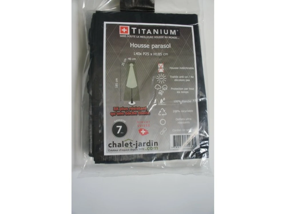 Housse De Protection Pour Parasol 40 X 25 X 185 Cm - Noir 4 Housse De Protection Pour Parasol 40 X 25 X 185 Cm - Noir – Image 4