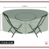 Housse De Protection Pour Table Ronde + Chaises 250 X 250 X 85 Cm - Noir