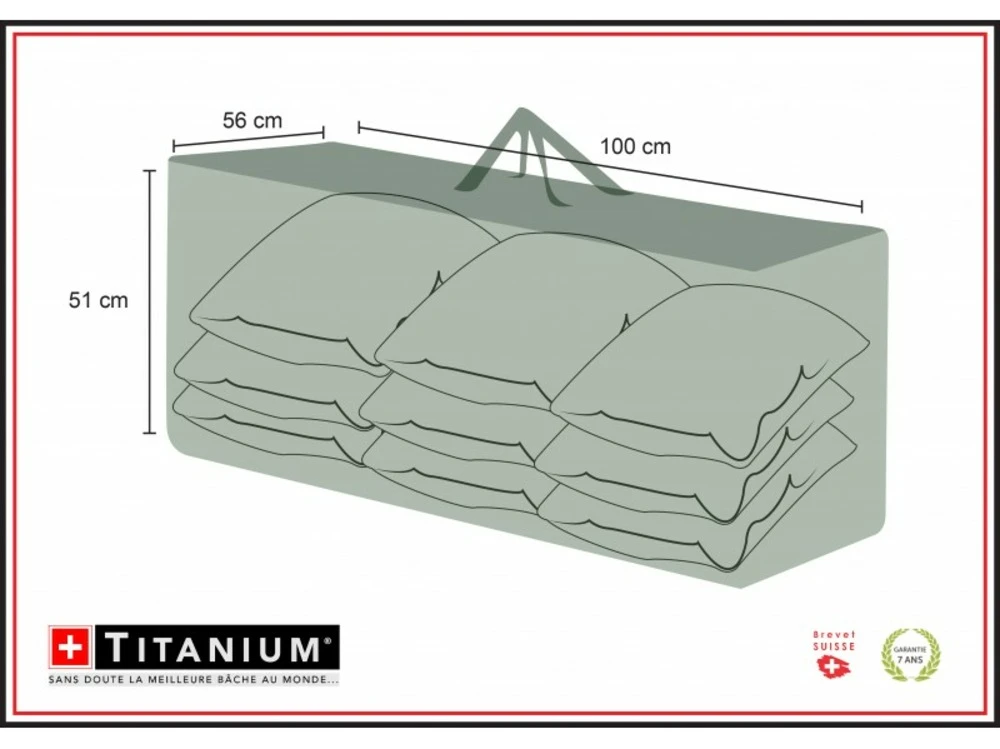 Housse De Protection Pour Coussins 100 X 56 X 51 Cm - Noir 1 Housse De Protection Pour Coussins 100 X 56 X 51 Cm - Noir